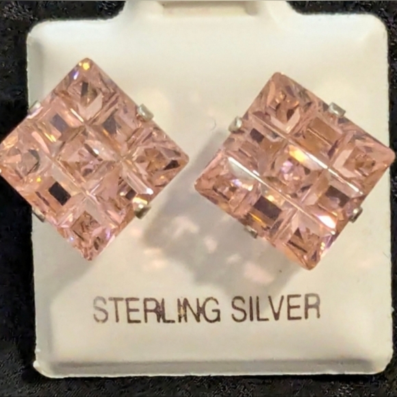 🆕 Pink Simulated Topaz CZ Earrings 925 Sterling Silver Earrings - Picture 3 of 9